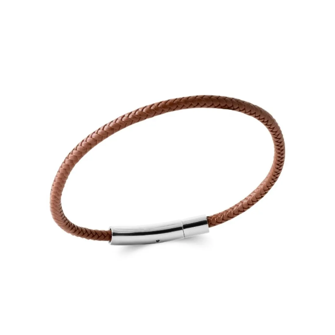 Bracelet Homme acier cuir tressée marron Maison de la Bijouterie 3ZY0UVZU