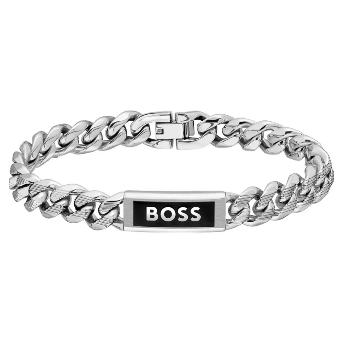 Bracelet Homme Boss Bijoux Kassy Emblem - 1580679M Acier Argent