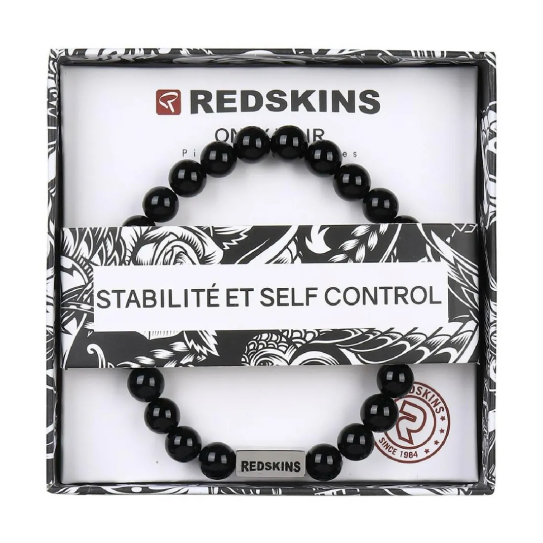 Bracelet Homme Redskins Bijoux Onyx Noir - 285702 Pierre Noir