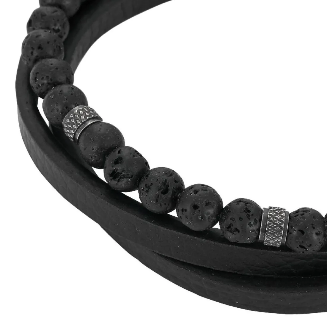 Bracelet Homme Redskins Bijoux - 285822 Cuir Noir