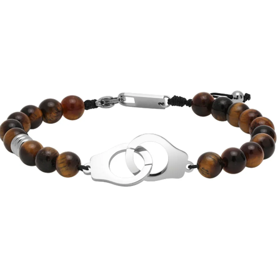 Bracelet Homme Rochet TALISMAN - HB57603 Acier Nylon Noir