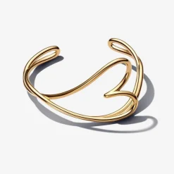 Bracelet Jonc Cœur Organique Doré