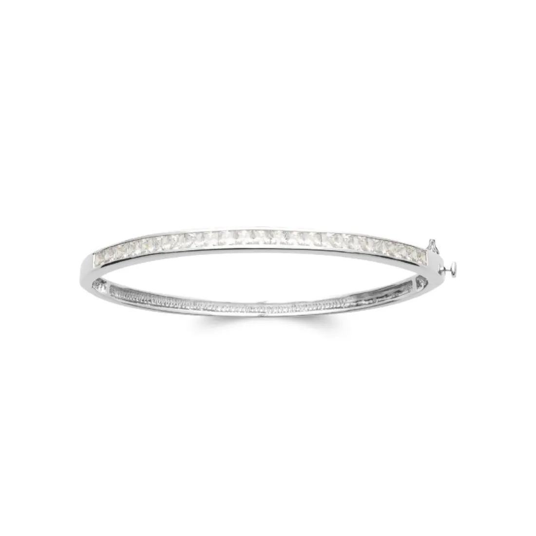 Bracelet Jonc femme argent fermé oxyde de zirconium Maison de la Bijouterie V0Z06Y60