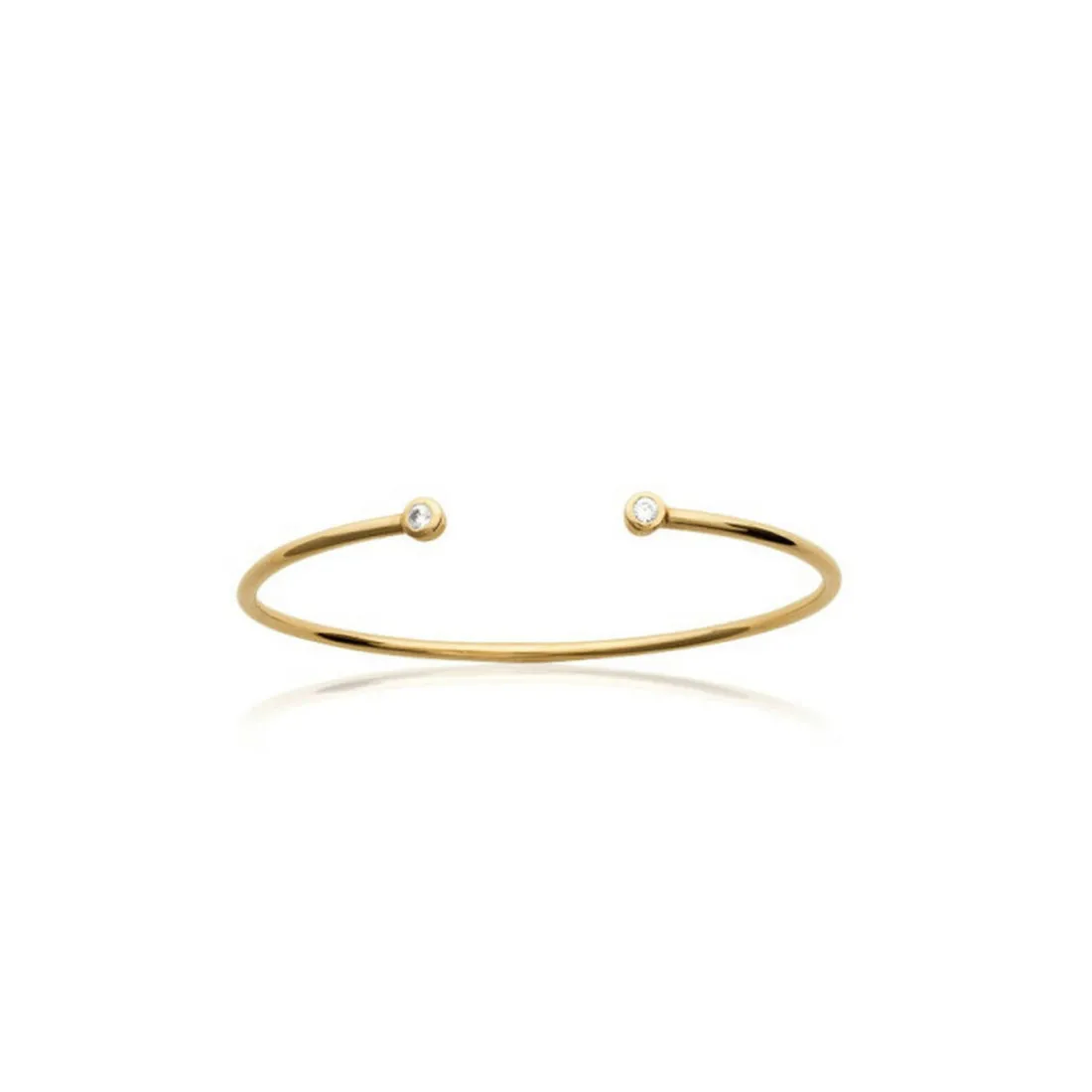 Bracelet Jonc plaqué or oxyde de zirconium 56mm Maison de la Bijouterie UWZ65656