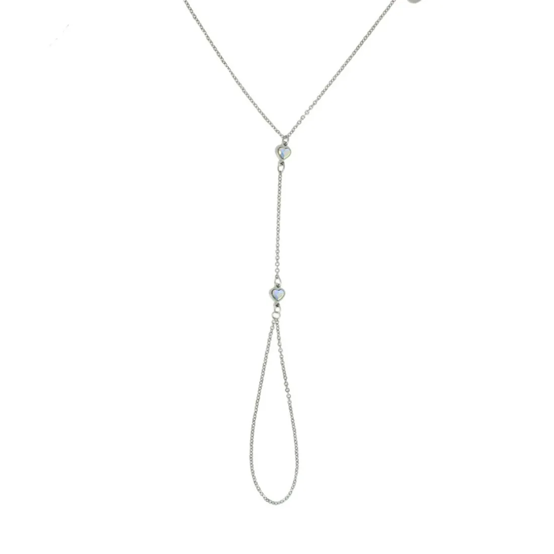 Bracelet Les Interchangeables A59233 - Chaine De Main Coeur Palladium Femme