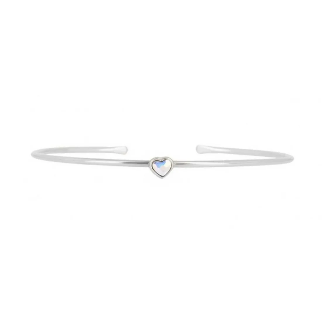 Bracelet Les Interchangeables A59188 - Jonc Coeur Palladium Femme