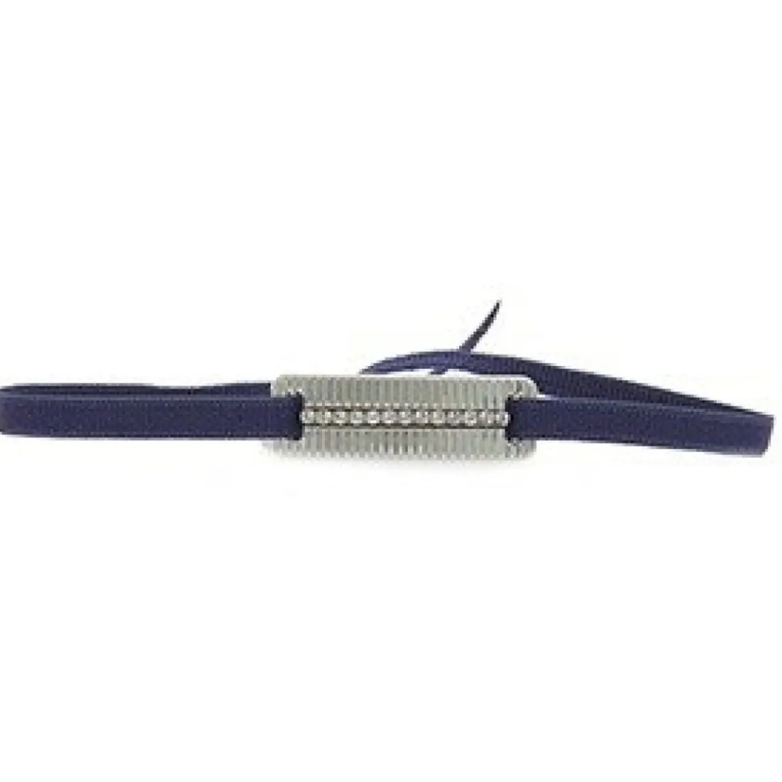 Bracelet Les Interchangeables A55840 - Plaque Ruban Strie Strasse Marine Palladium Femme