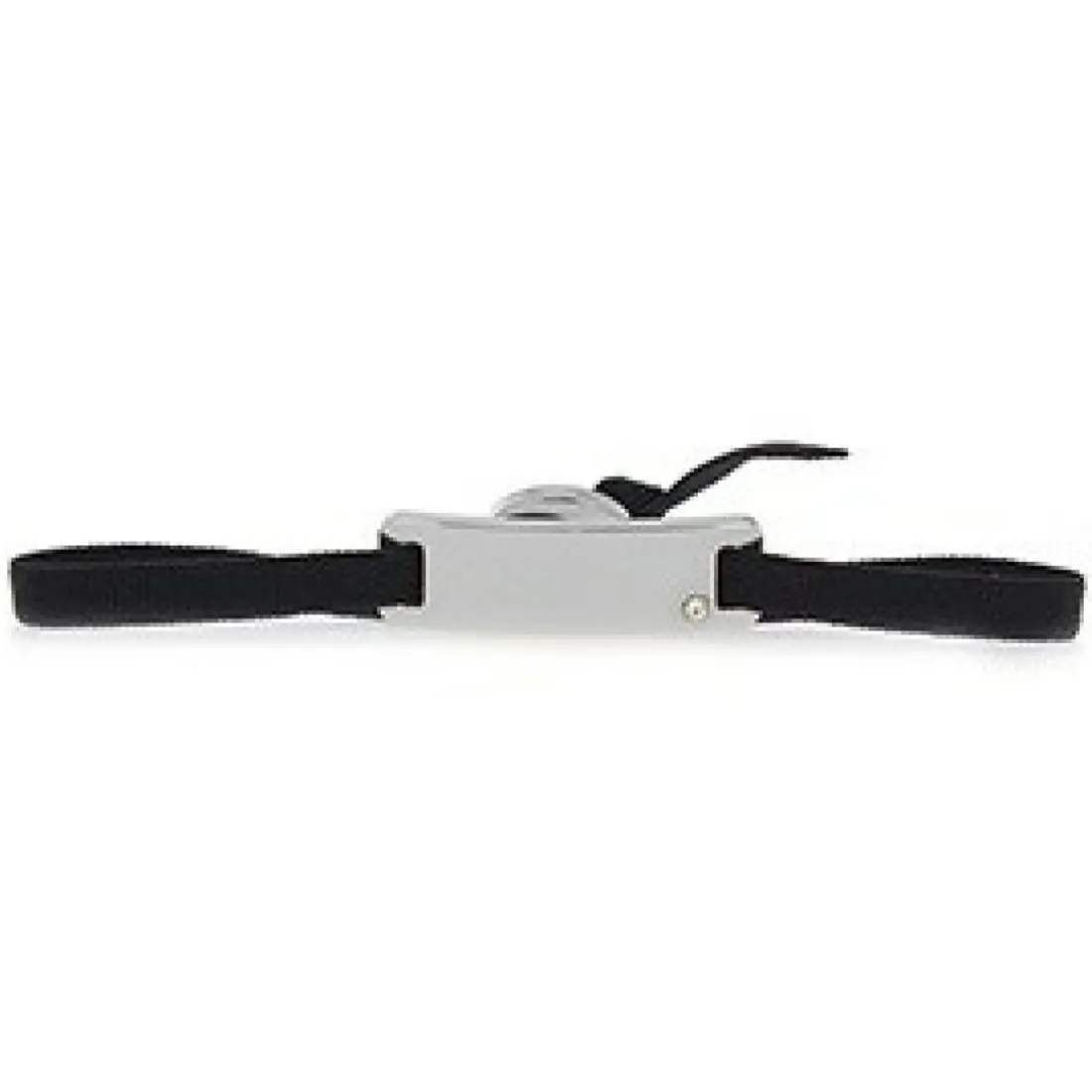 Bracelet Les Interchangeables A55696 - Plaque Ruban Lisse Strasse Noir Palladium Femme