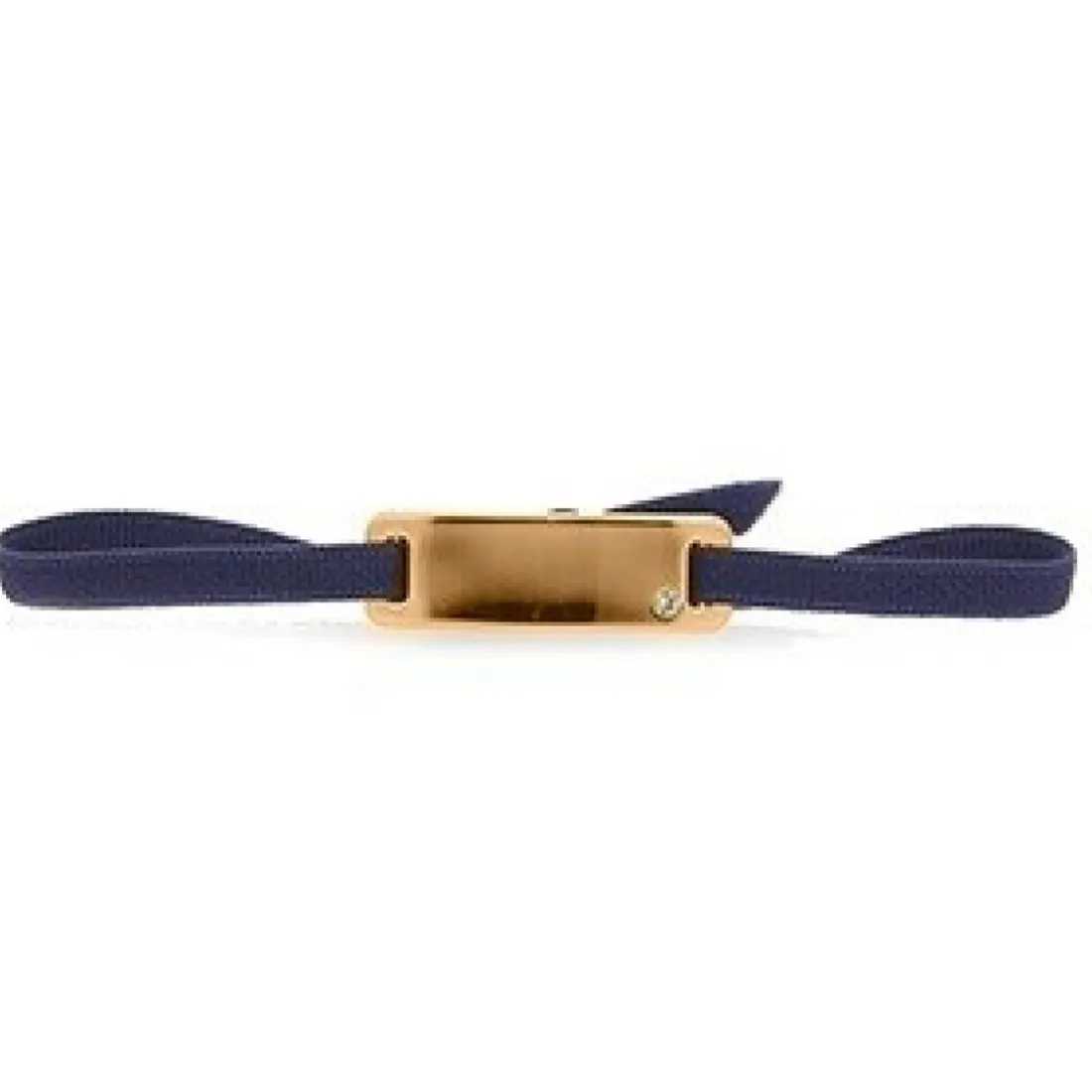 Bracelet Les Interchangeables A55611 - Plaque Ruban Lisse Strasse Marine Or Rose Femme