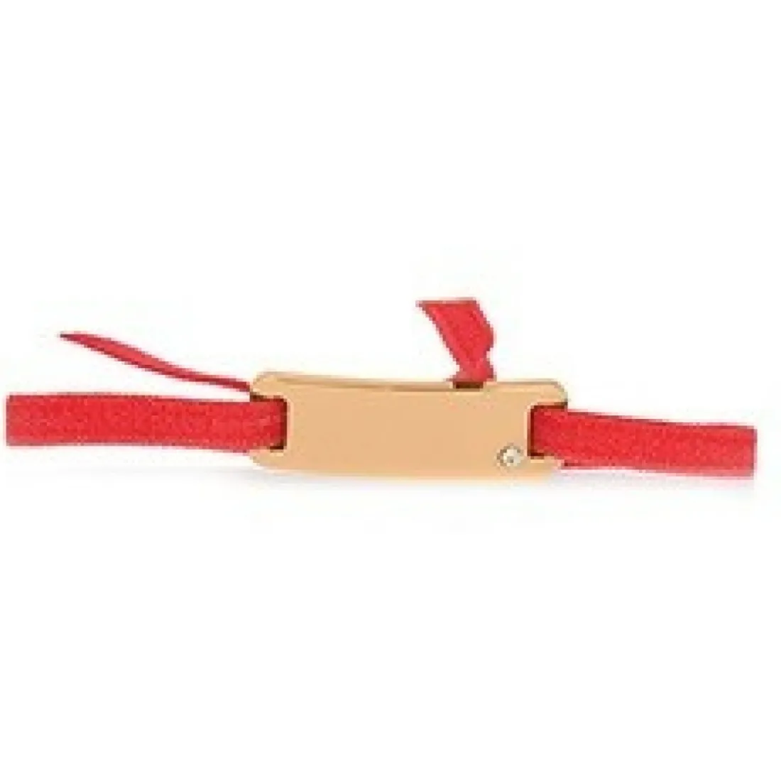 Bracelet Les Interchangeables A55598 - Plaque Ruban Lisse Strasse Corail Or Rose Femme
