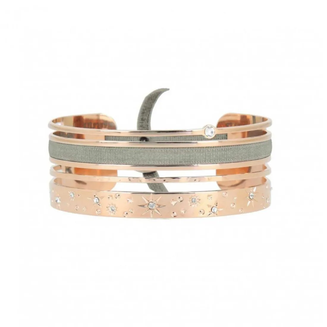 Bracelet Les Interchangeables A59680 - Manchette Ruban Galactique Gris Femme