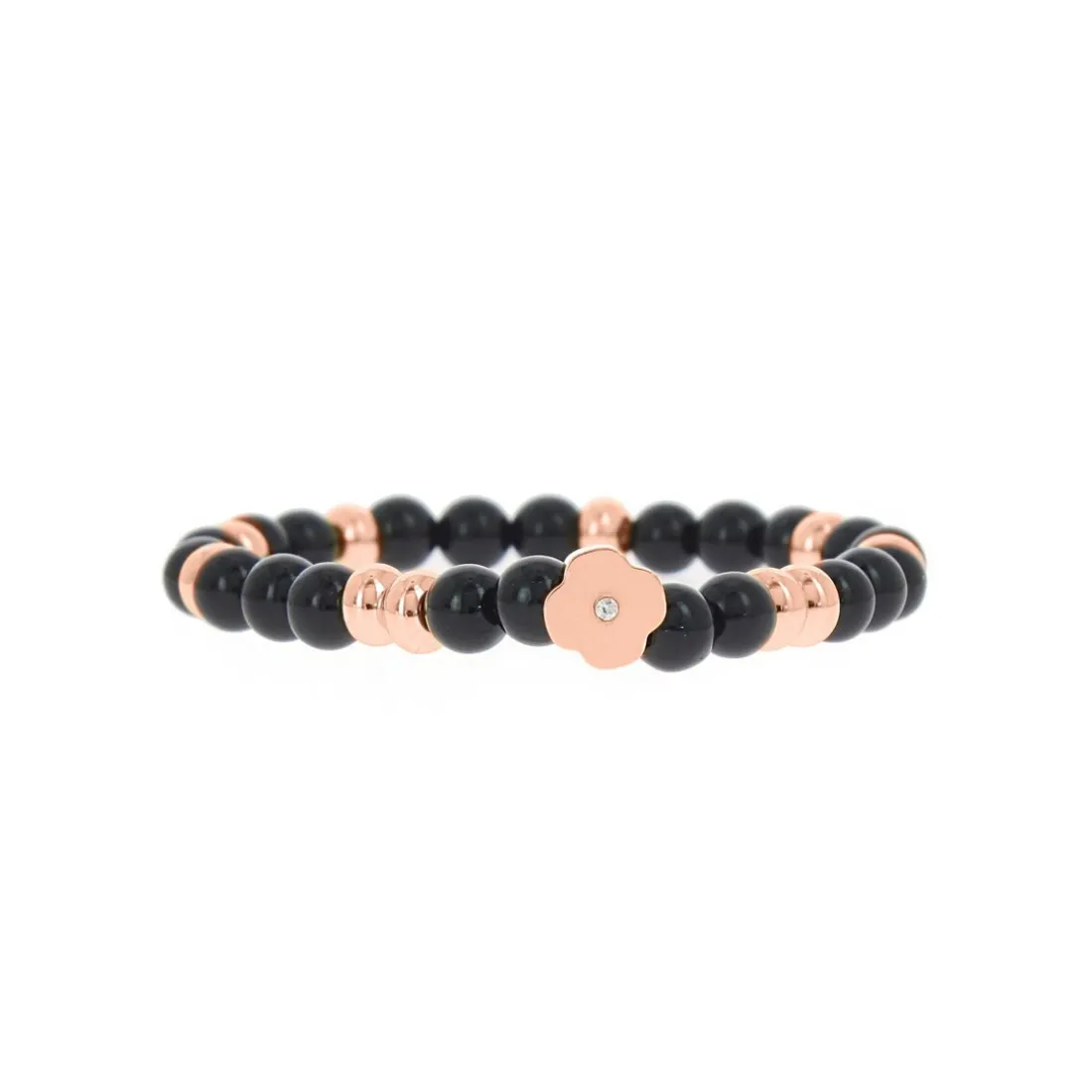 Bracelet Les Interchangeables A58818 - Perle Forme Fleur Noir Femme