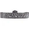 Bracelet Les Interchangeables A38129 - Bracelet Tissu Gris Cristaux de haute qualité Femme