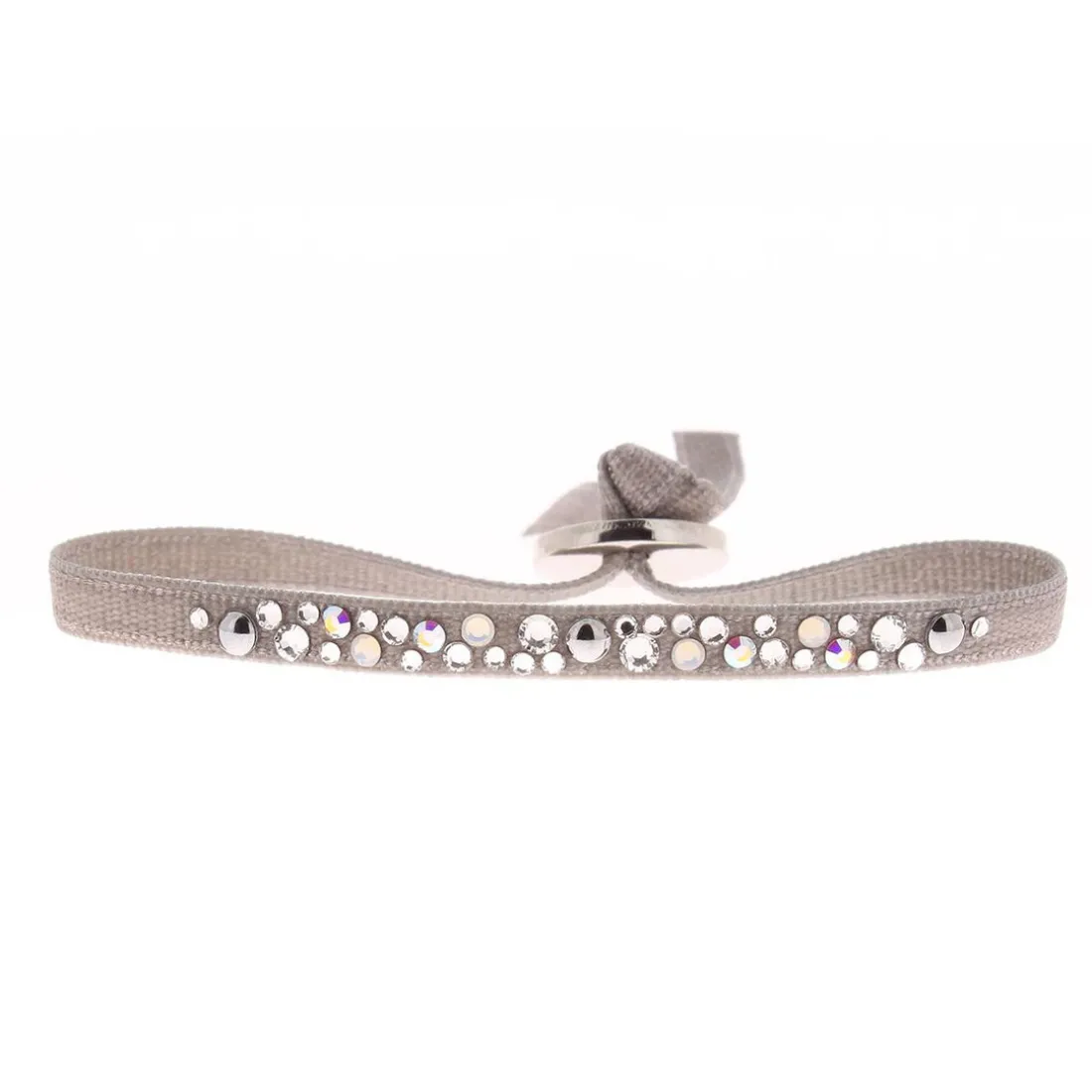 Bracelet Les Interchangeables A36957 - Bracelet Tissu Acier Gris Femme