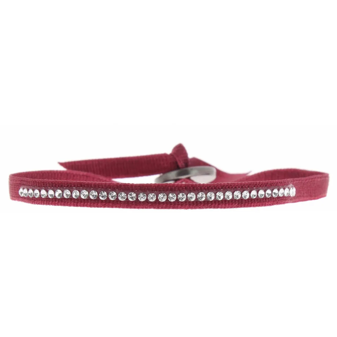 Bracelet Les Interchangeables A31584 - Bracelet Tissu Rouge Cristaux de haute qualité Femme