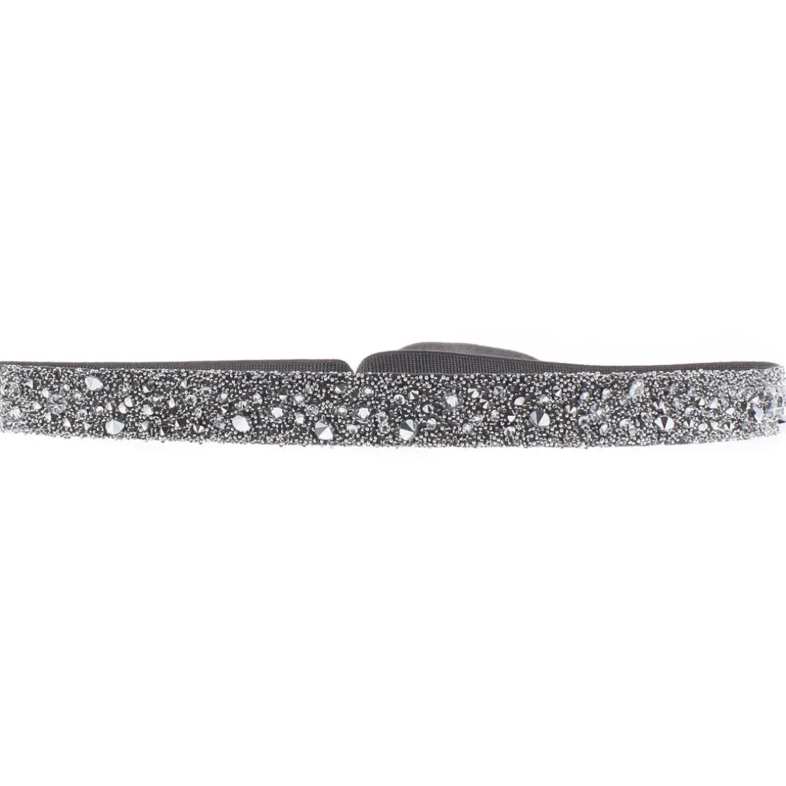 Bracelet Les Interchangeables A38544 - Bracelet Tissu Gris Cristaux de haute qualité Femme