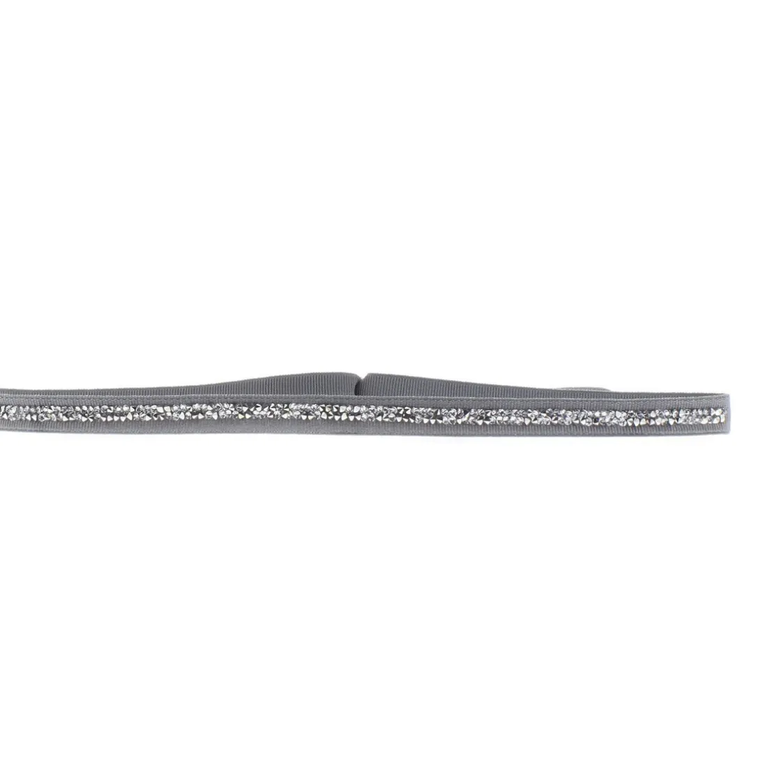 Bracelet Les Interchangeables A36440 - Bracelet Tissu Gris Cristaux de haute qualité Femme