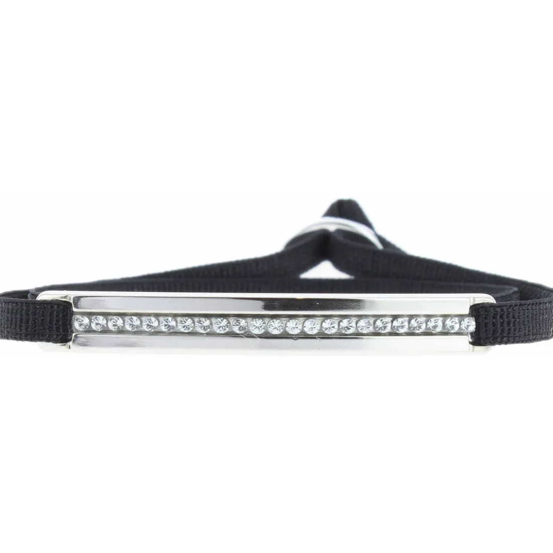 Bracelet Les Interchangeables A31540 - Bracelet Tissu Noir Cristaux de haute qualité Femme