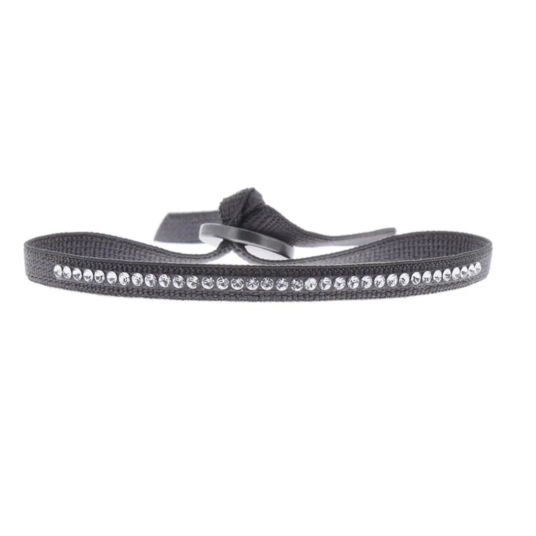 Bracelet Les Interchangeables A31425 - Bracelet Tissu Gris Cristaux de haute qualité Femme