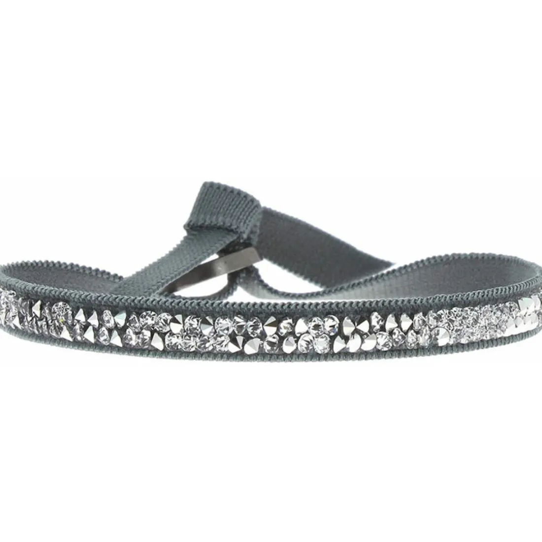 Bracelet Les Interchangeables A24964 - Bracelet Tissu Bleu Cristaux de haute qualité Femme