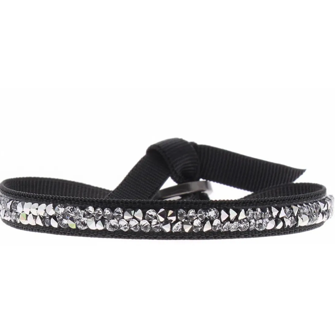 Bracelet Les Interchangeables A24966 - Bracelet Tissu Vert Cristaux de haute qualité Femme