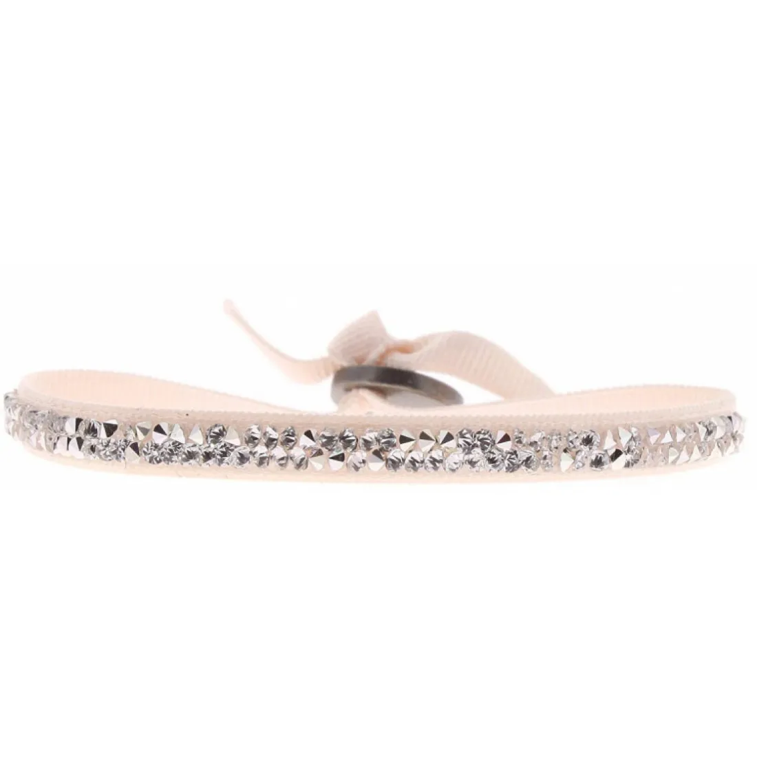 Bracelet Les Interchangeables A32156 - Bracelet Tissu Rose Cristaux de haute qualité Femme