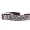 Bracelet Les Interchangeables A39573 - Bracelet Tissu Marron Cristaux de haute qualité Femme