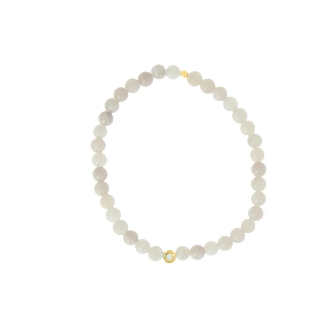 Bracelet Les Interchangeables A59651 - Perle Serti Fleur Beige Rose Femme