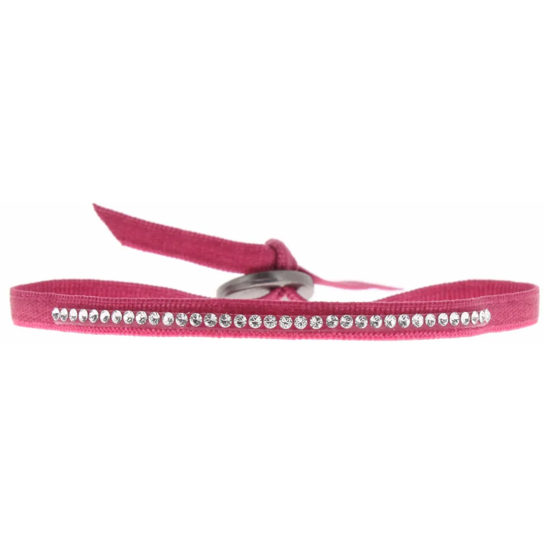 Bracelet Les Interchangeables A32798 - Bracelet Tissu Rouge Cristaux de haute qualité Femme