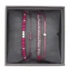 Bracelet Les Interchangeables A38648 - Bracelet Tissu Rose Cristaux de haute qualité Femme