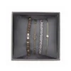 Bracelet Les Interchangeables A38634 - Bracelet Tissu Beige Cristaux de haute qualité Femme