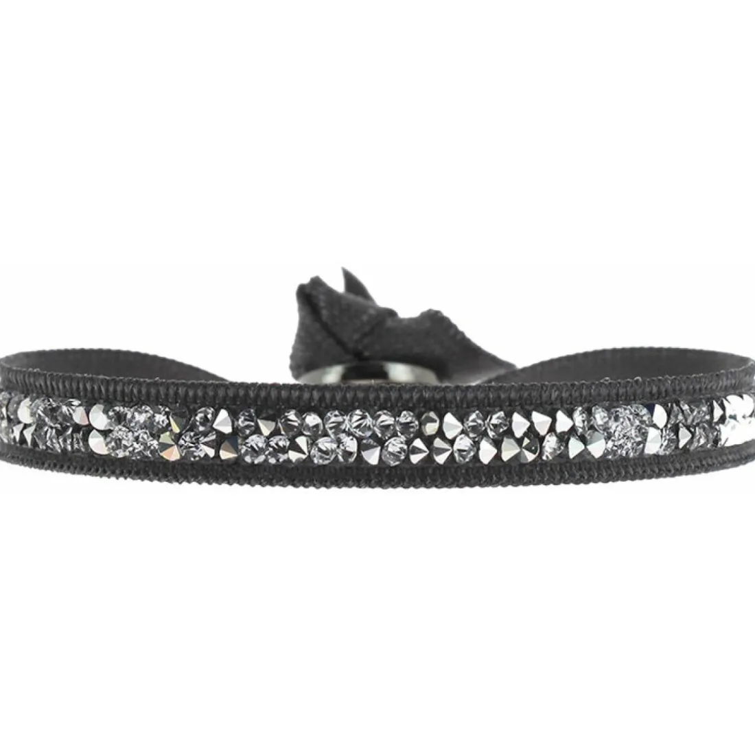 Bracelet Les Interchangeables A24956 - Bracelet Tissu Gris Cristaux de haute qualité Femme