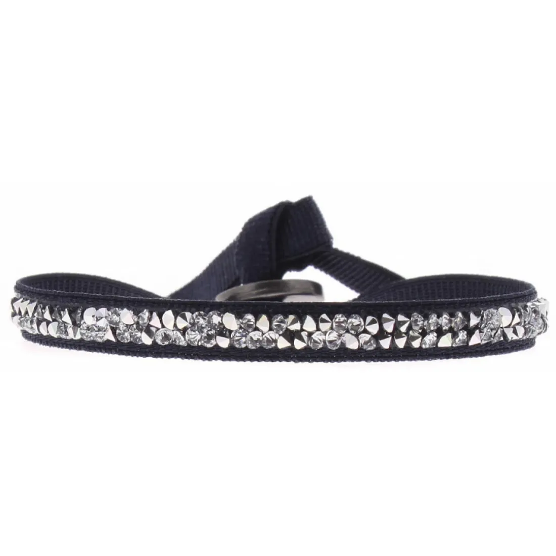 Bracelet Les Interchangeables A31536 - Bracelet Tissu Bleu Cristaux de haute qualité Femme