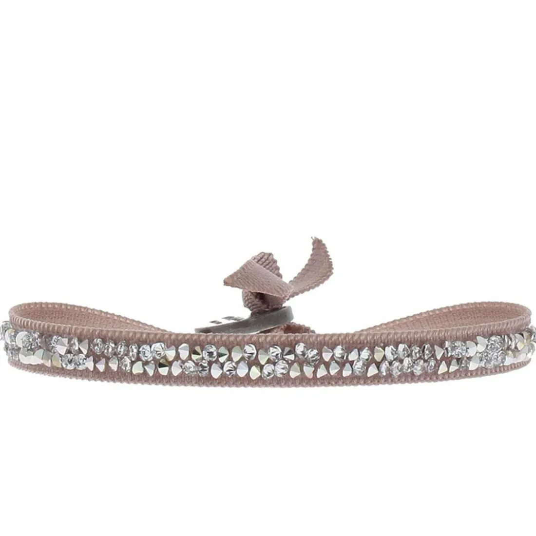 Bracelet Les Interchangeables A24985 - Bracelet Tissu Beige Cristaux de haute qualité Femme