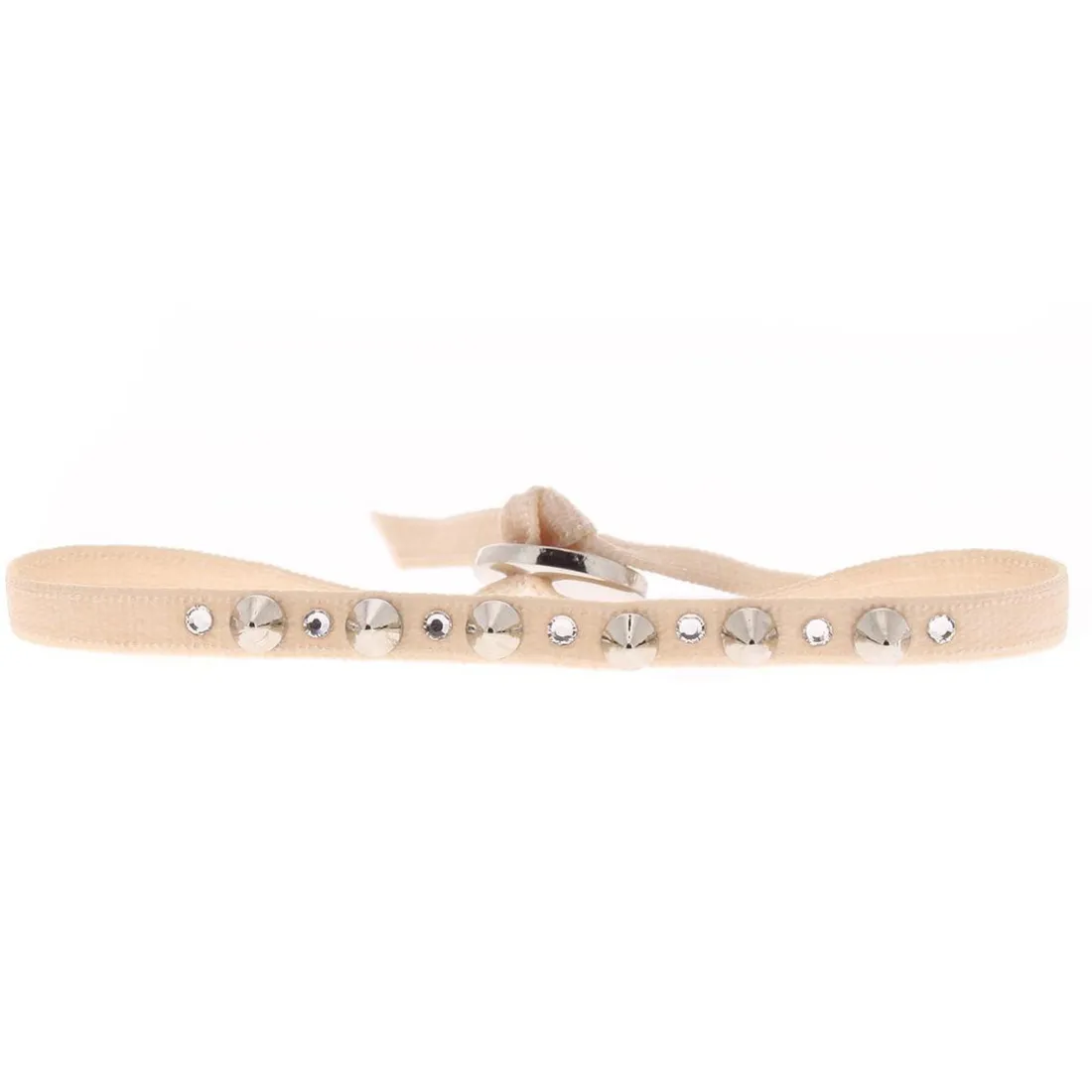 Bracelet Les Interchangeables A39350 - Bracelet Tissu Beige Cristaux de haute qualité Femme