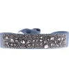Bracelet Les Interchangeables A36478 - Bracelet Tissu Bleu Cristaux de haute qualité Femme