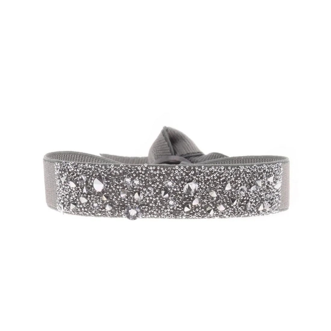 Bracelet Les Interchangeables A36464 - Bracelet Tissu Marron Cristaux de haute qualité Femme