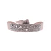 Bracelet Les Interchangeables A35892 - Bracelet Tissu Beige Cristaux de haute qualité Femme