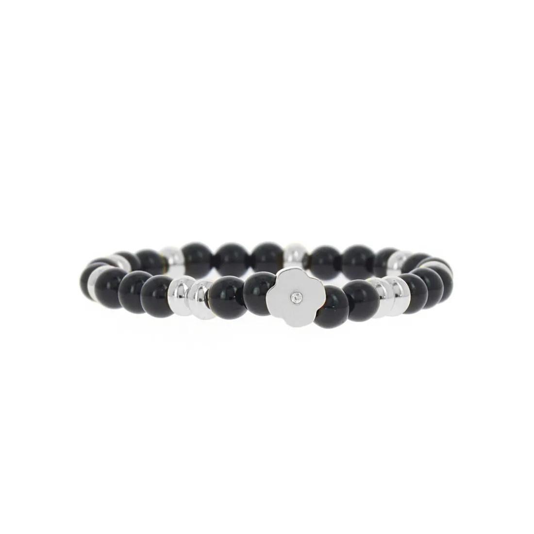 Bracelet Les Interchangeables A58821 - Perle Forme Fleur Noir Femme