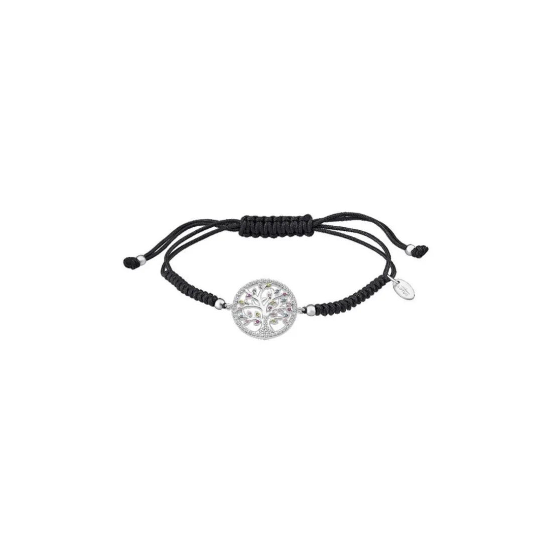 Bracelet Lotus Silver Tree Of Life LP1896-2-2 - Bracelet Argent Arbre De Vie Nylon Noir Femme