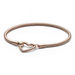 Bracelet Maille Serpent avec Fermoir Cœur Pandora Moments