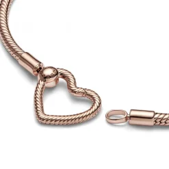 Bracelet Maille Serpent avec Fermoir Cœur Pandora Moments