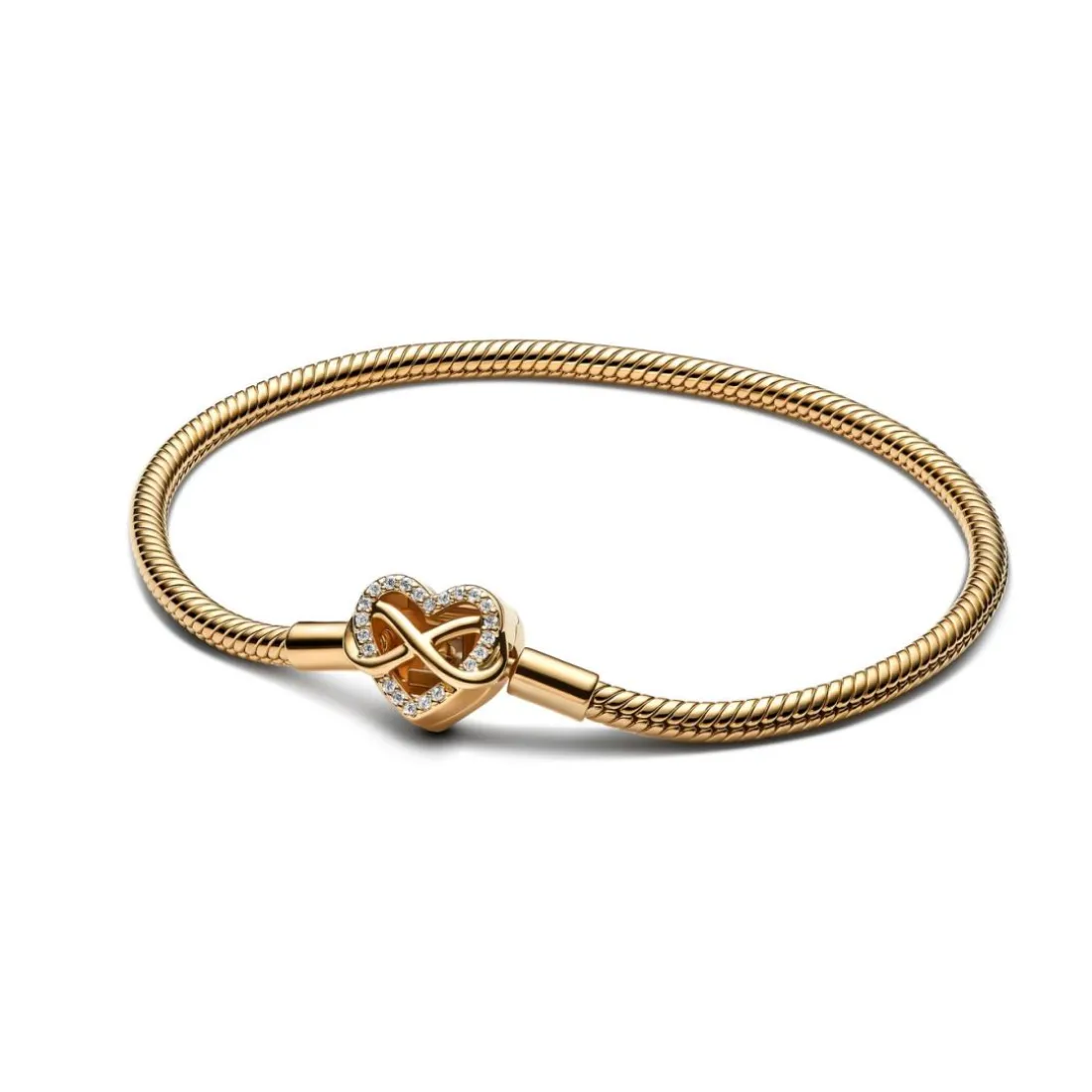 Bracelet Maille Serpent Fermoir Cœur de l'Infini Scintillant