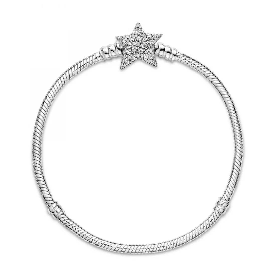 Bracelet Maille Serpent Fermoir Étoile Asymétrique Pandora Moments