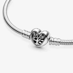 Bracelet Maille Serpent Fermoir Cœur Arbre de Vie Fête des mères