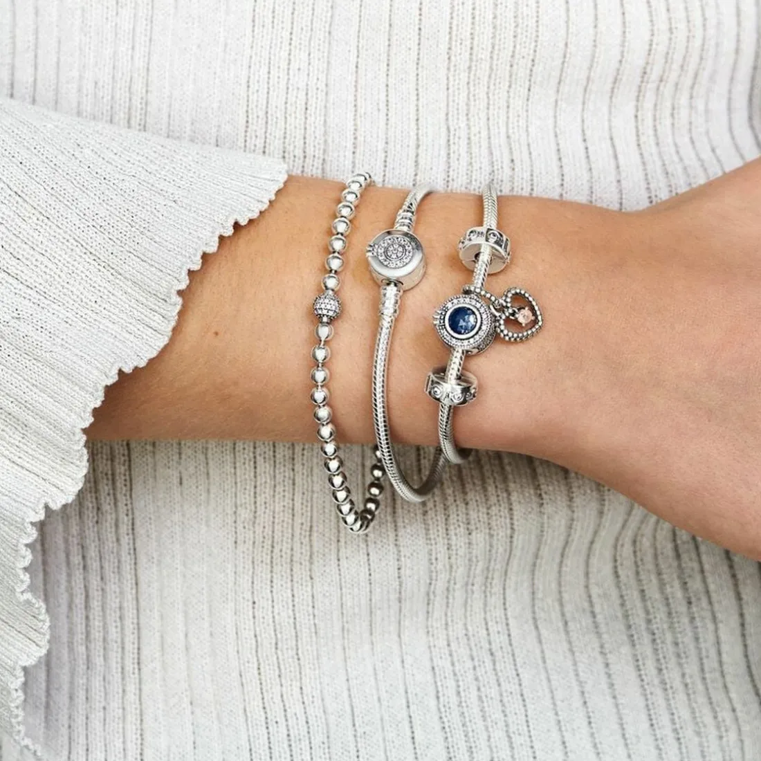 Bracelet Maille Serpent O Couronné Signature Pandora