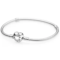 Bracelet Pandora Moments Maille Serpent Fermoir Cœur