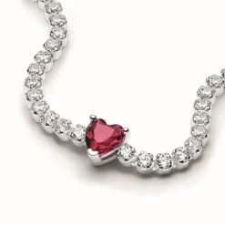 Bracelet Rivière Cœur Scintillant Rouge