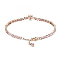 Bracelet Rivière Pavé avec cristaux rose Pandora Timeless