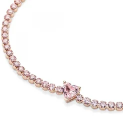 Bracelet Rivière Pavé avec cristaux rose Pandora Timeless